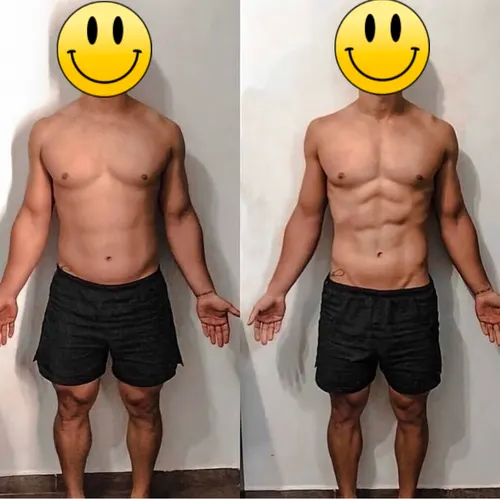 Resultado real de ganho de massa muscular acompanhado pelo nutricionista Matheus Henriques