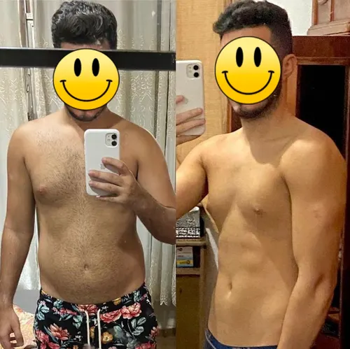 Evolução física acompanhada pelo método -5kg em 4 semanas
